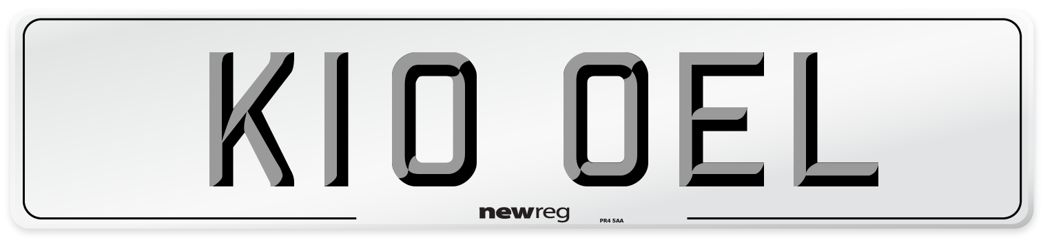 K10 OEL Number Plate from New Reg